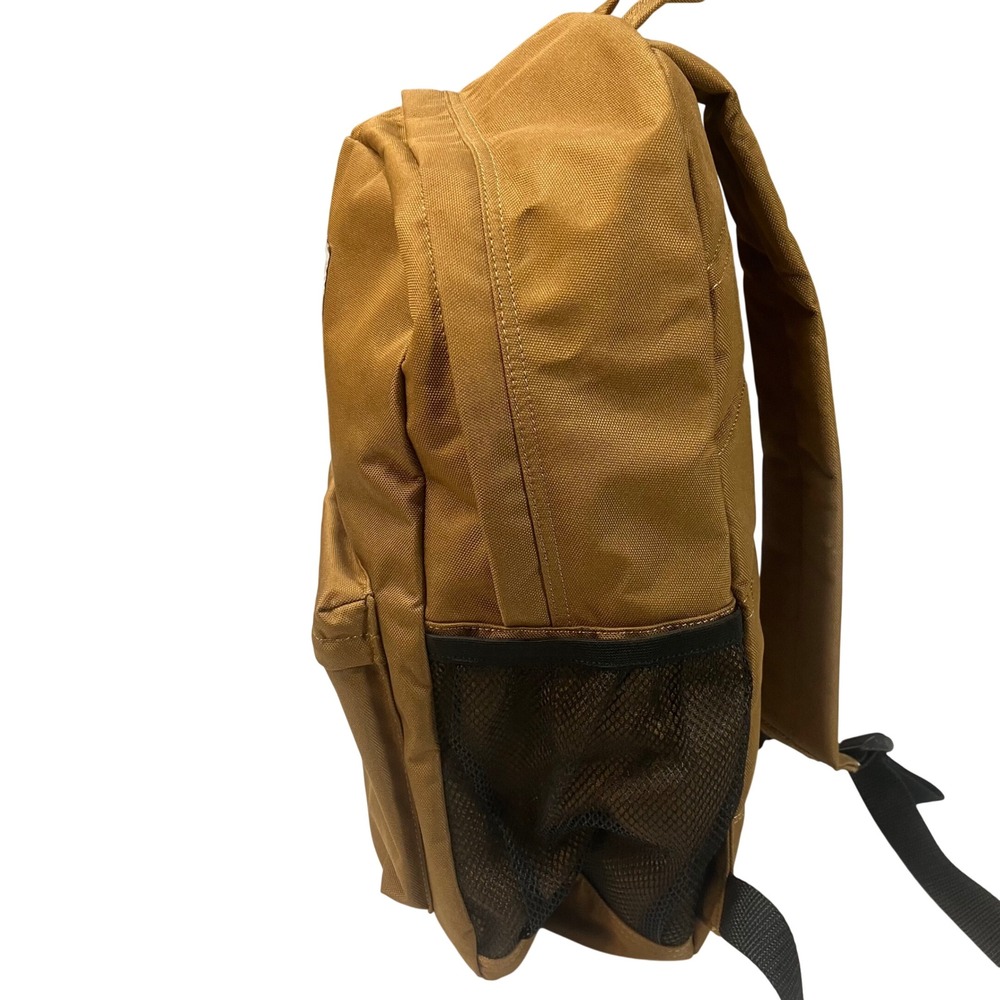 Carhartt Brown Canvas Backpack Stalwart Mechanical Embroidered Work Bag Utility - Picture 3 of 12